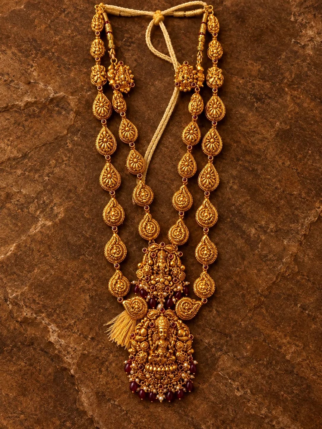 Gold-plated Single Strand Lakshmi Haram