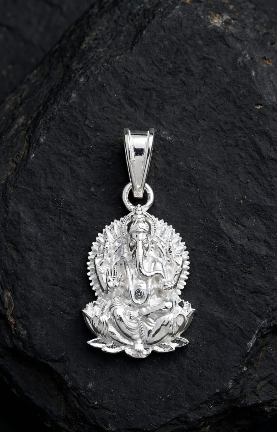 Ganesha with Lotus Halo Pendant