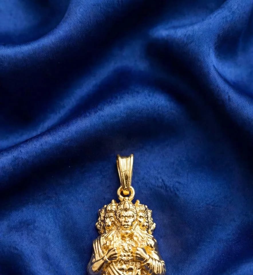Gold-plated Panchmukhi Hanuman Pendant