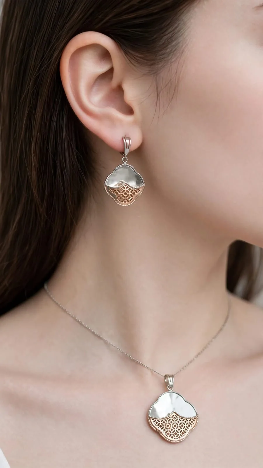 Shell Wave Pendant & Earring Set