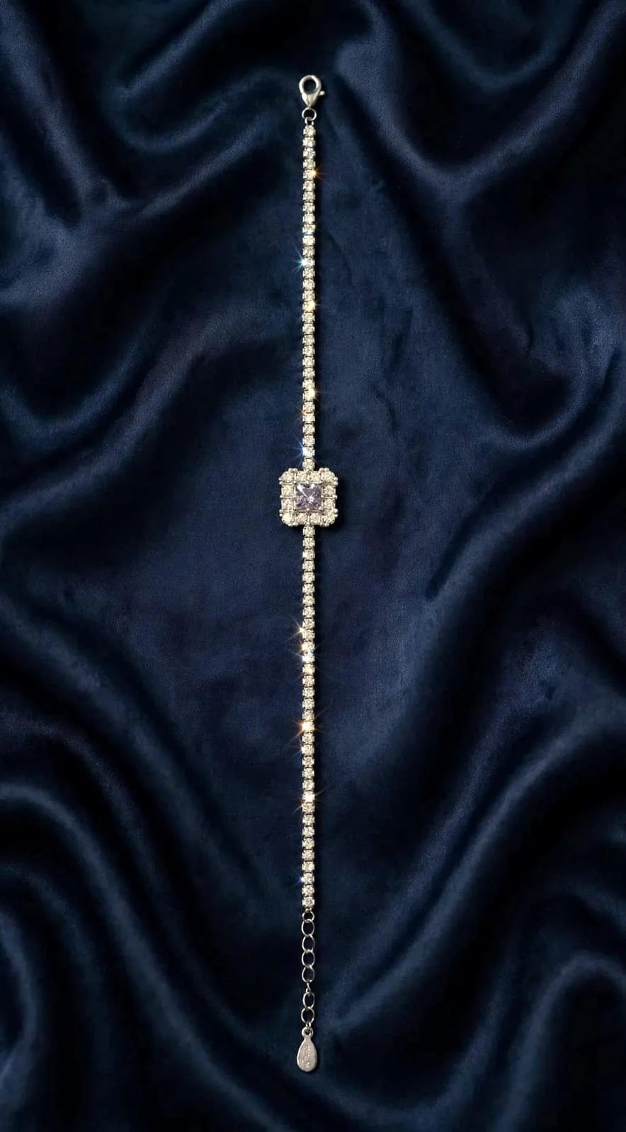 Lavender Square Halo Tennis Bracelet