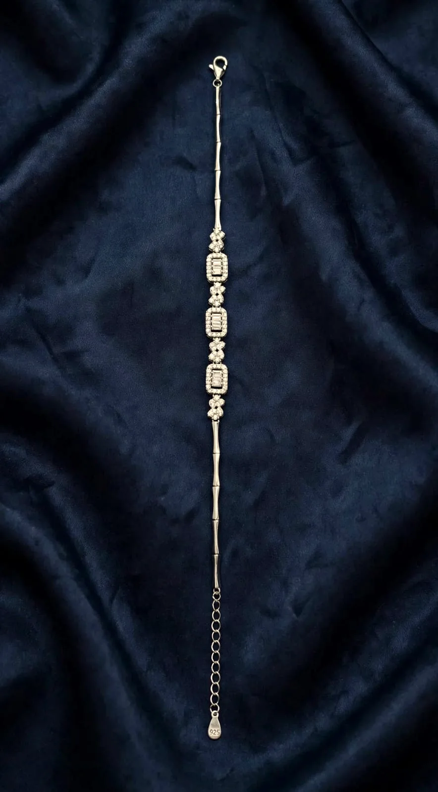 Baguette Halo Trio Bracelet