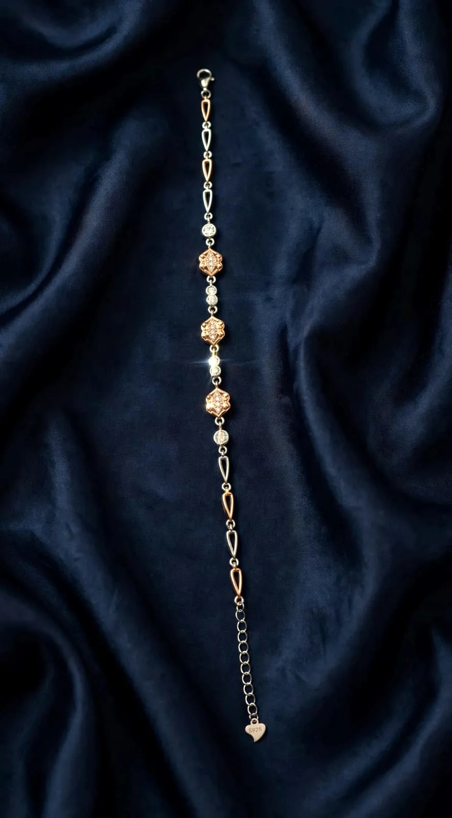 Two-Tone Rose Flower Bracelet