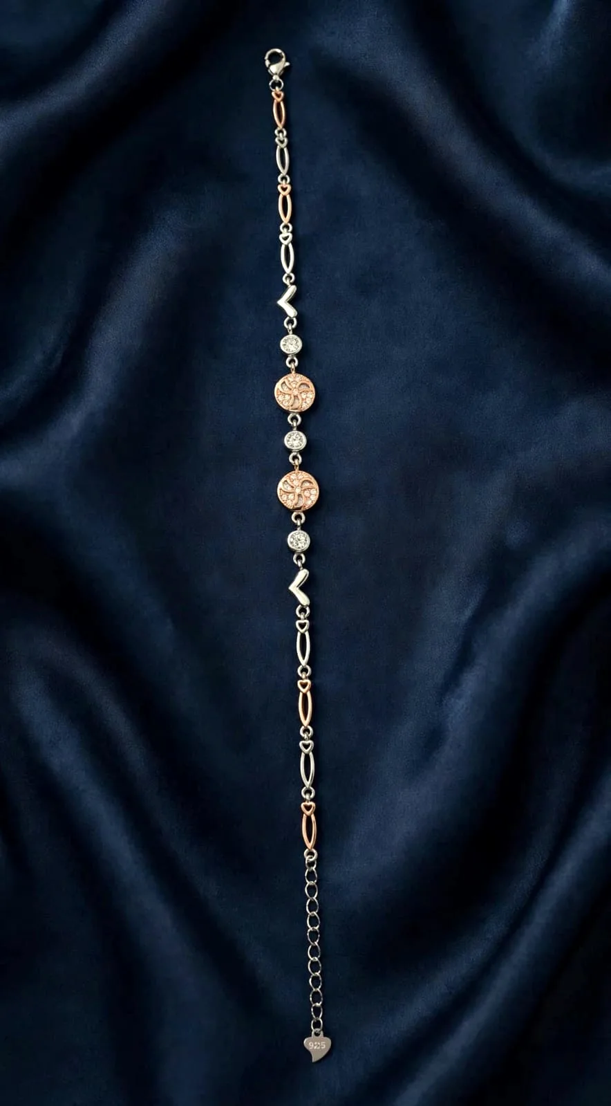 Two-Tone Pinwheel Disc Bracelet