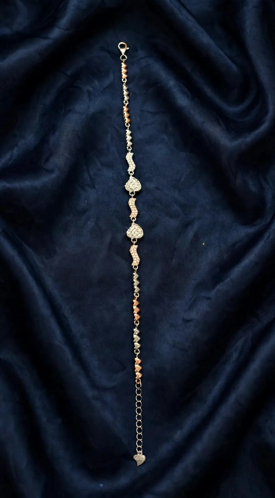 Two-Tone Heart & Wave Bracelet