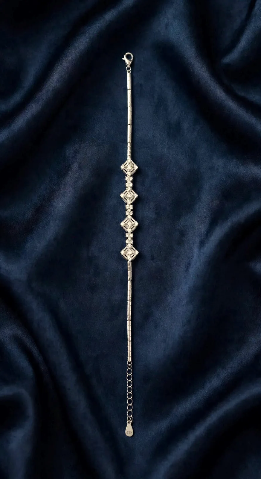 CZ Diamond Motif Bar Bracelet