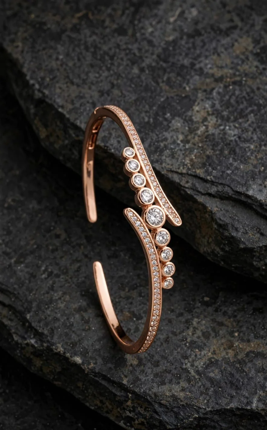 Rose Gold-tone Stone Cuff