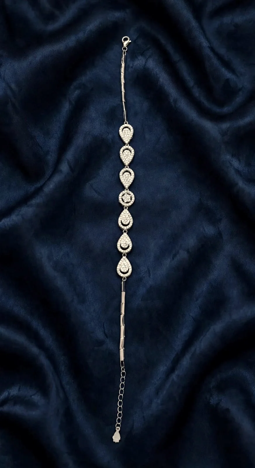 Pavé Teardrop Crescent Bracelet