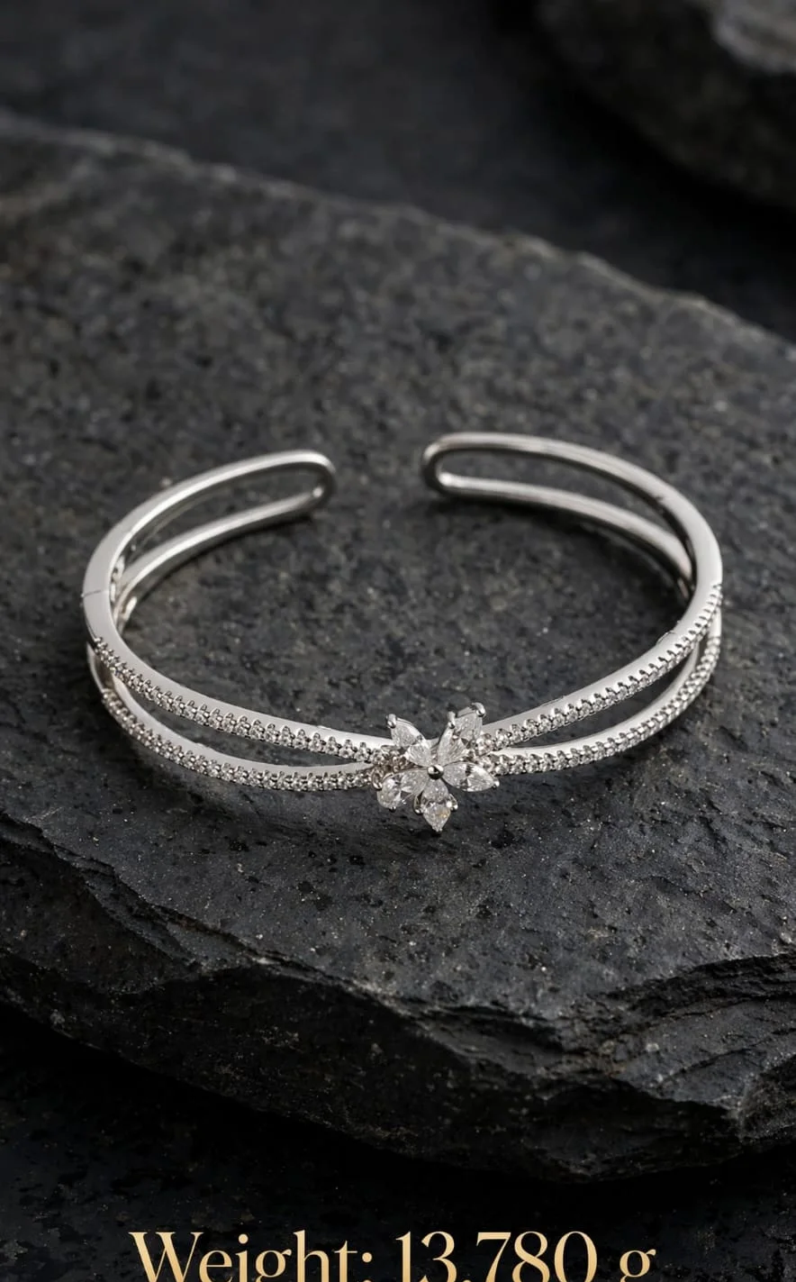 Crossover Cuff with Stone Knot