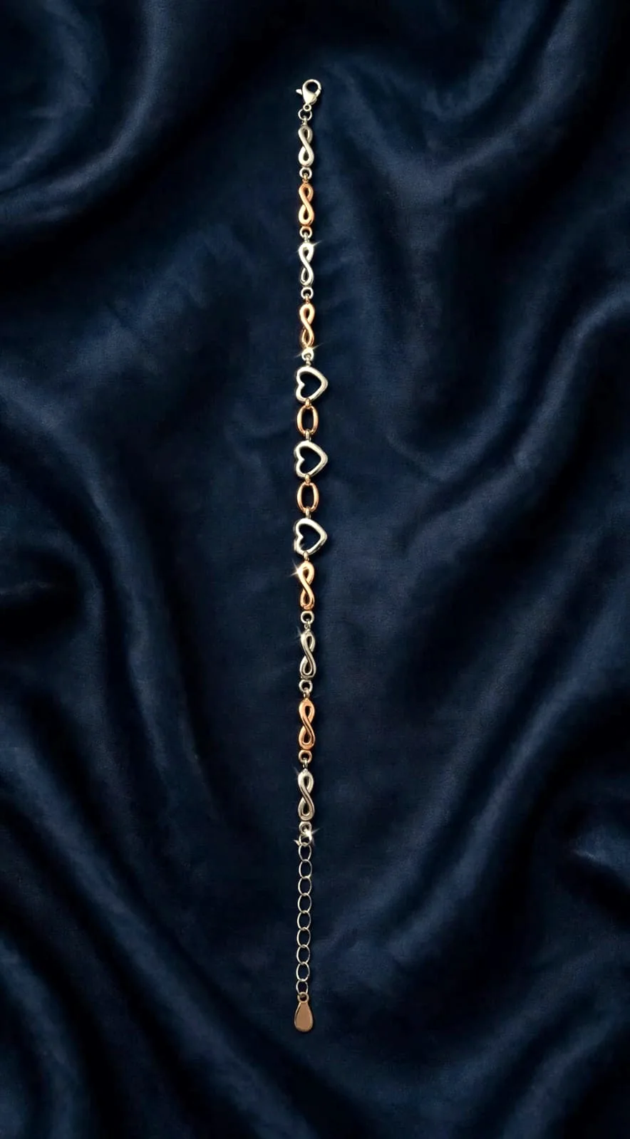 Two-Tone Heart & Infinity Bracelet