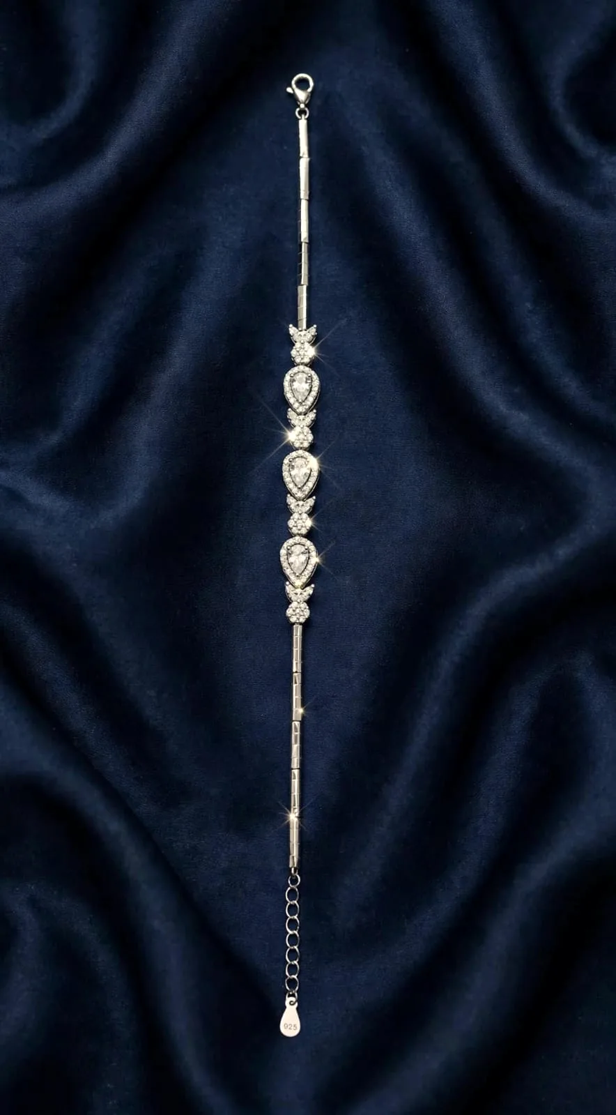 Pear Halo & Cluster Bracelet