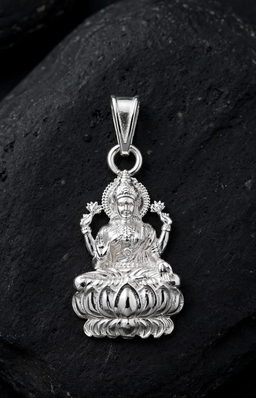 Lakshmi on Lotus Pendant