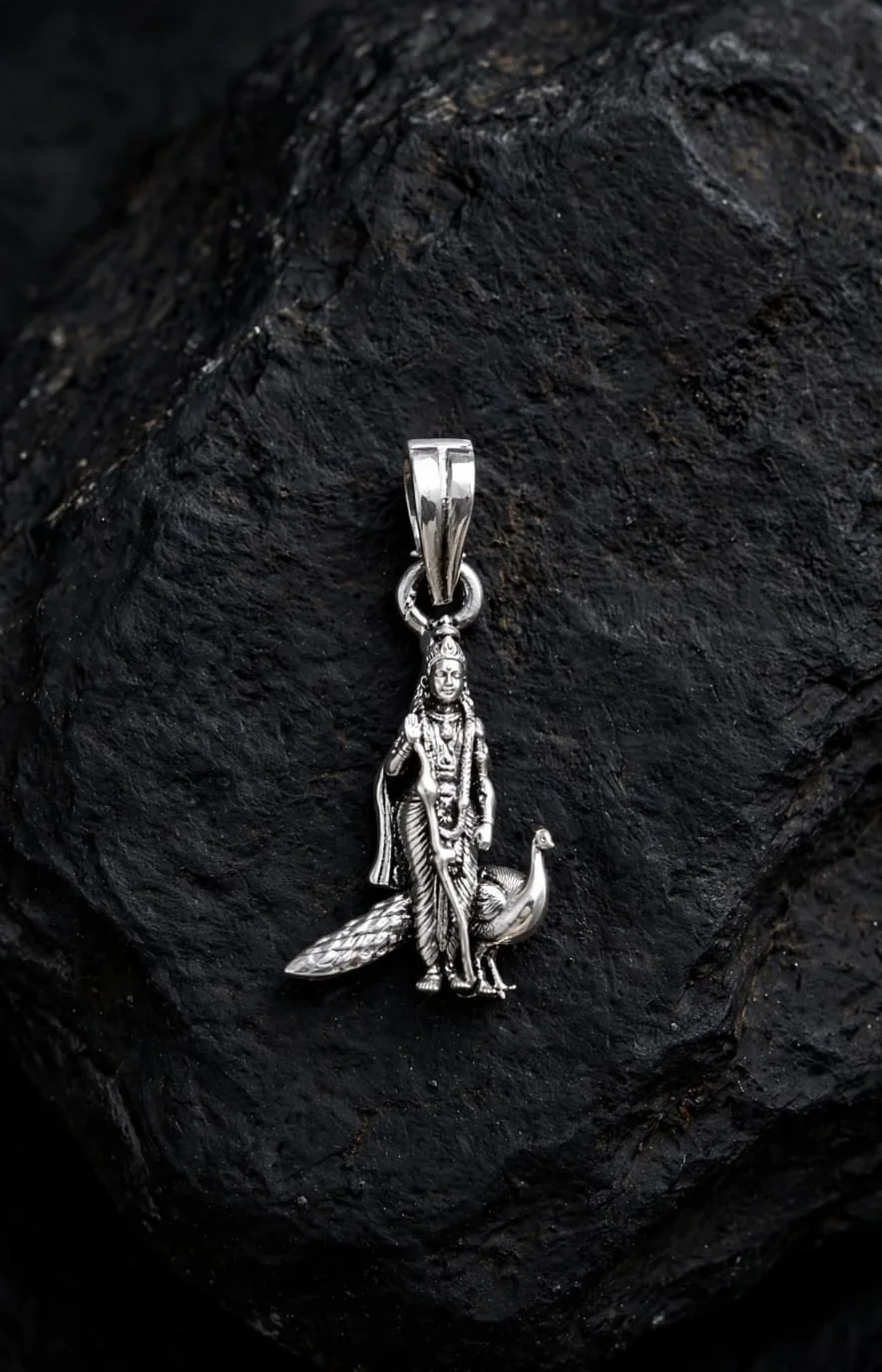 Murugan with Peacock Pendant