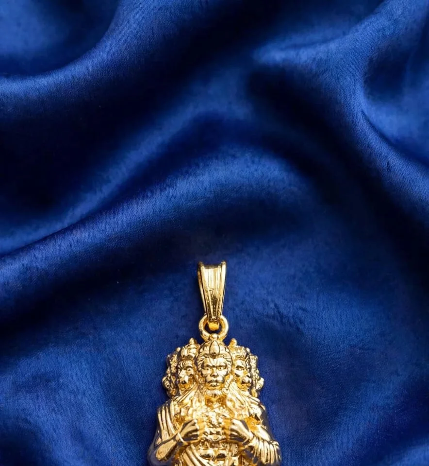 Gold-plated Panchmukhi Hanuman Pendant