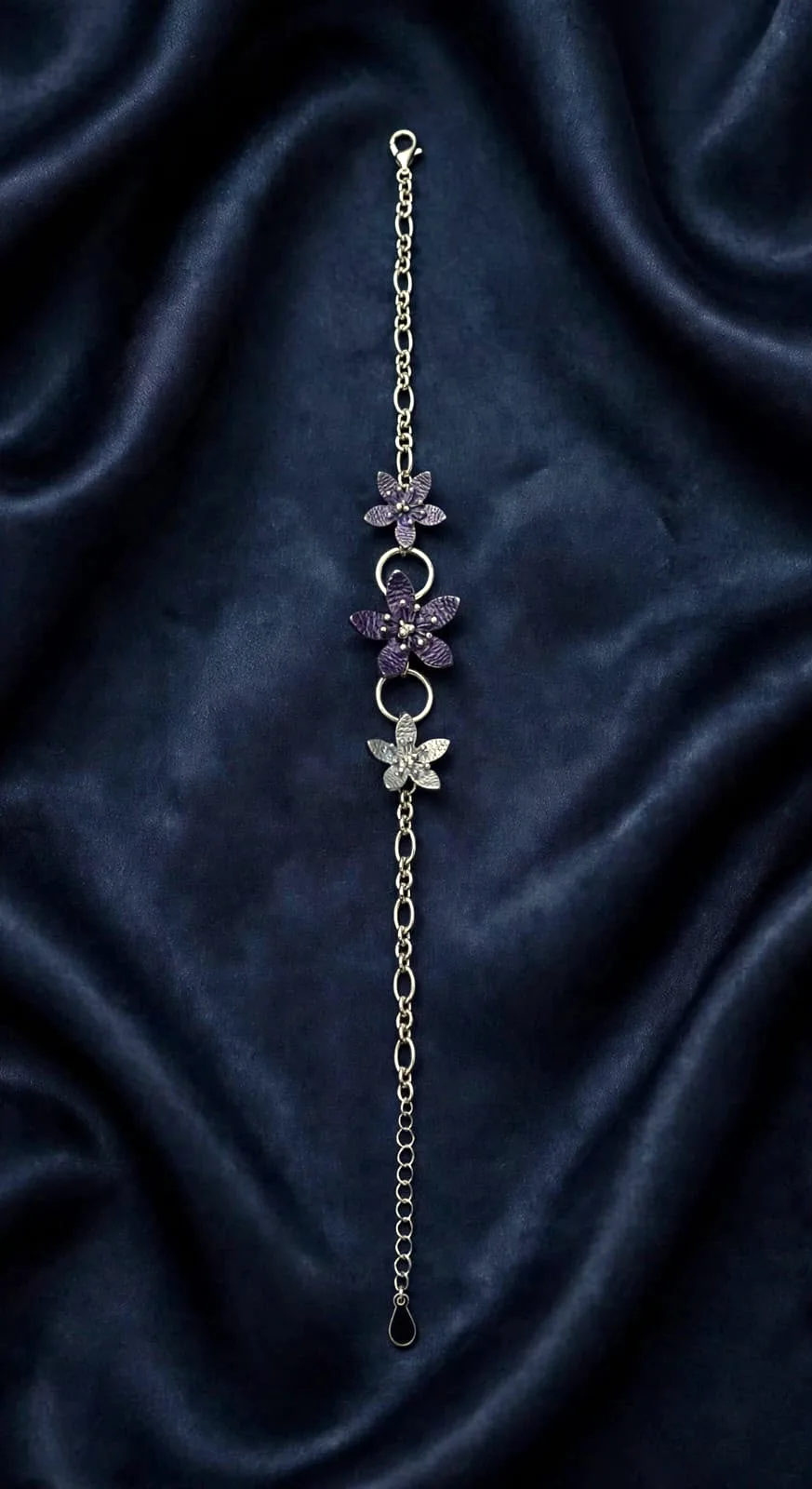 Purple Textured Flower Bracelet