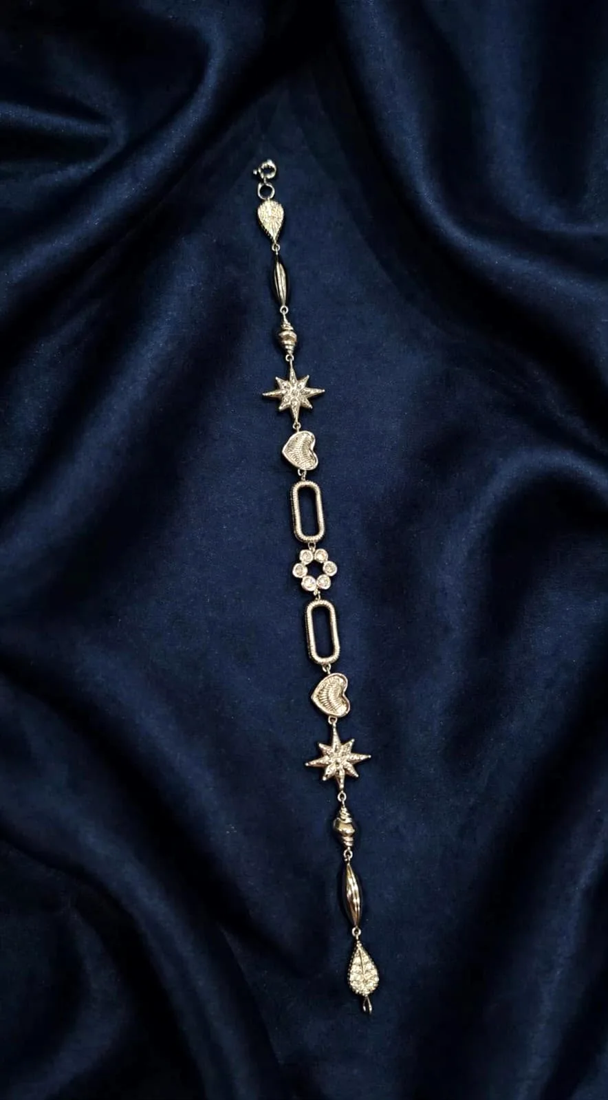 Heart & Star Link Charm Bracelet