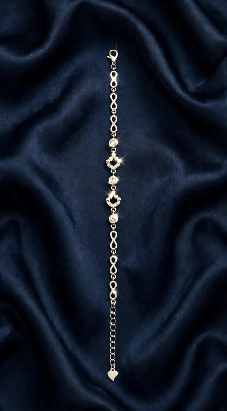 Infinity & Pavé Disc Bracelet