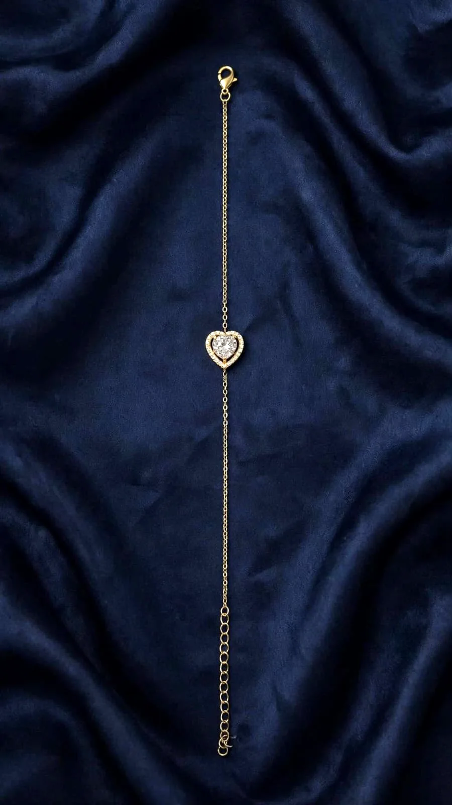 Gold-plated CZ Heart Dainty Bracelet