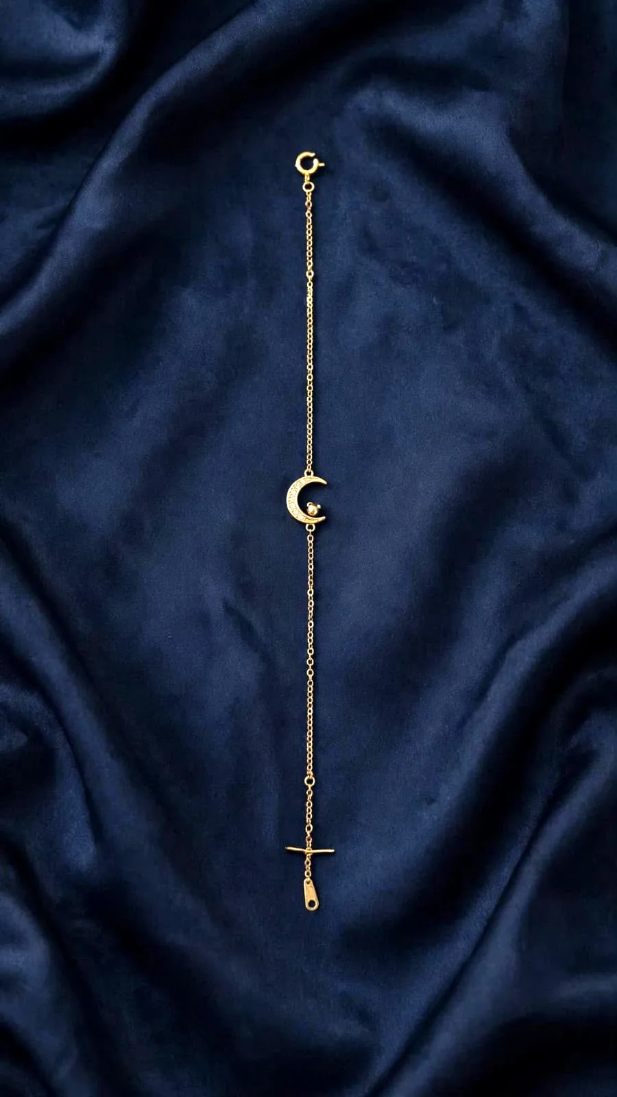 Gold-plated Crescent Moon Bracelet