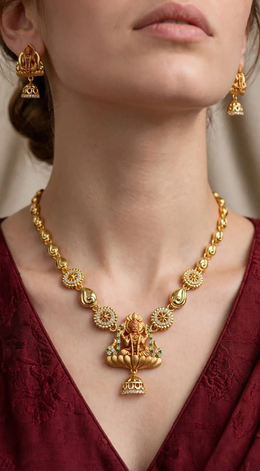 Gold-plated Lakshmi Kalash Necklace