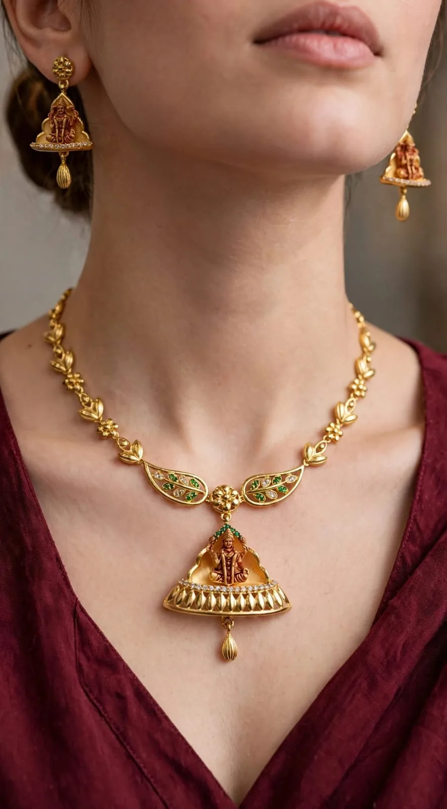 Gold-plated Temple Triangle Necklace
