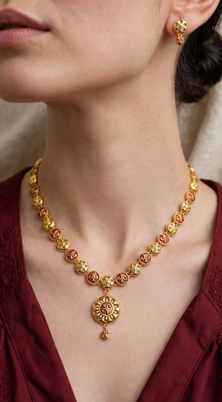 Gold-plated Sun Medallion Necklace