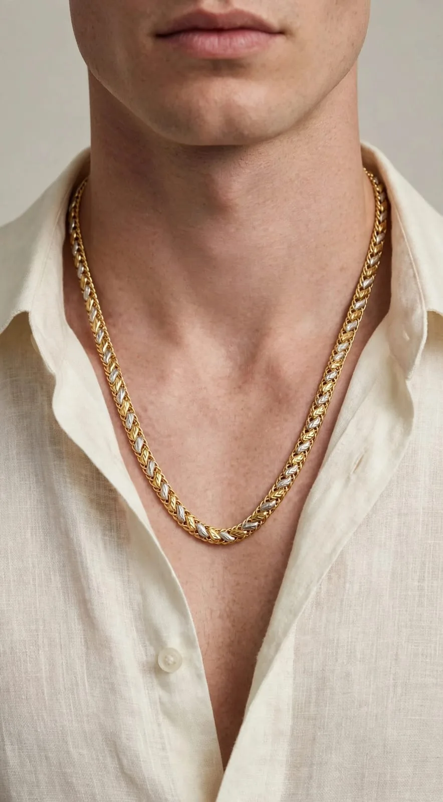Men's Gold-plated Wheat Chain