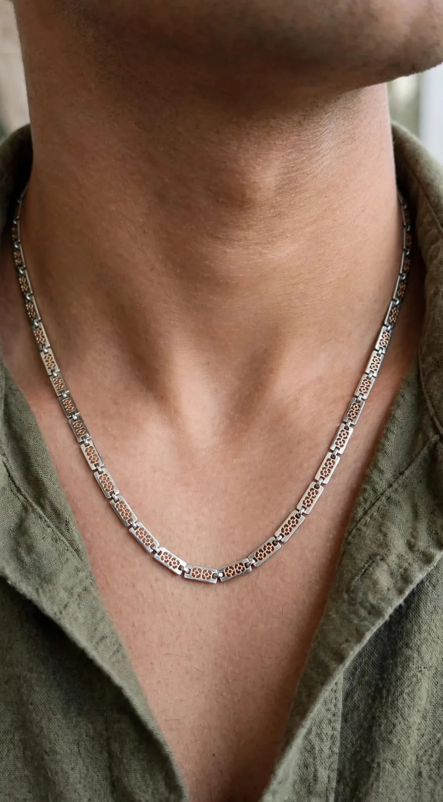 Men's Openwork Bar Chain