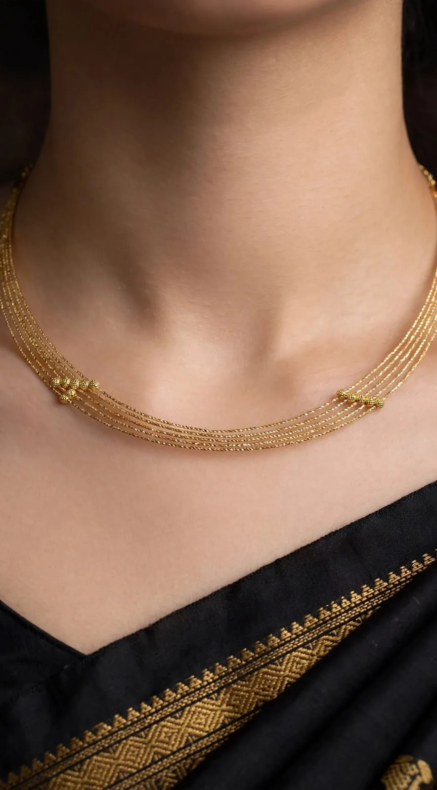 Gold-plated Fine Twist Layer Necklace