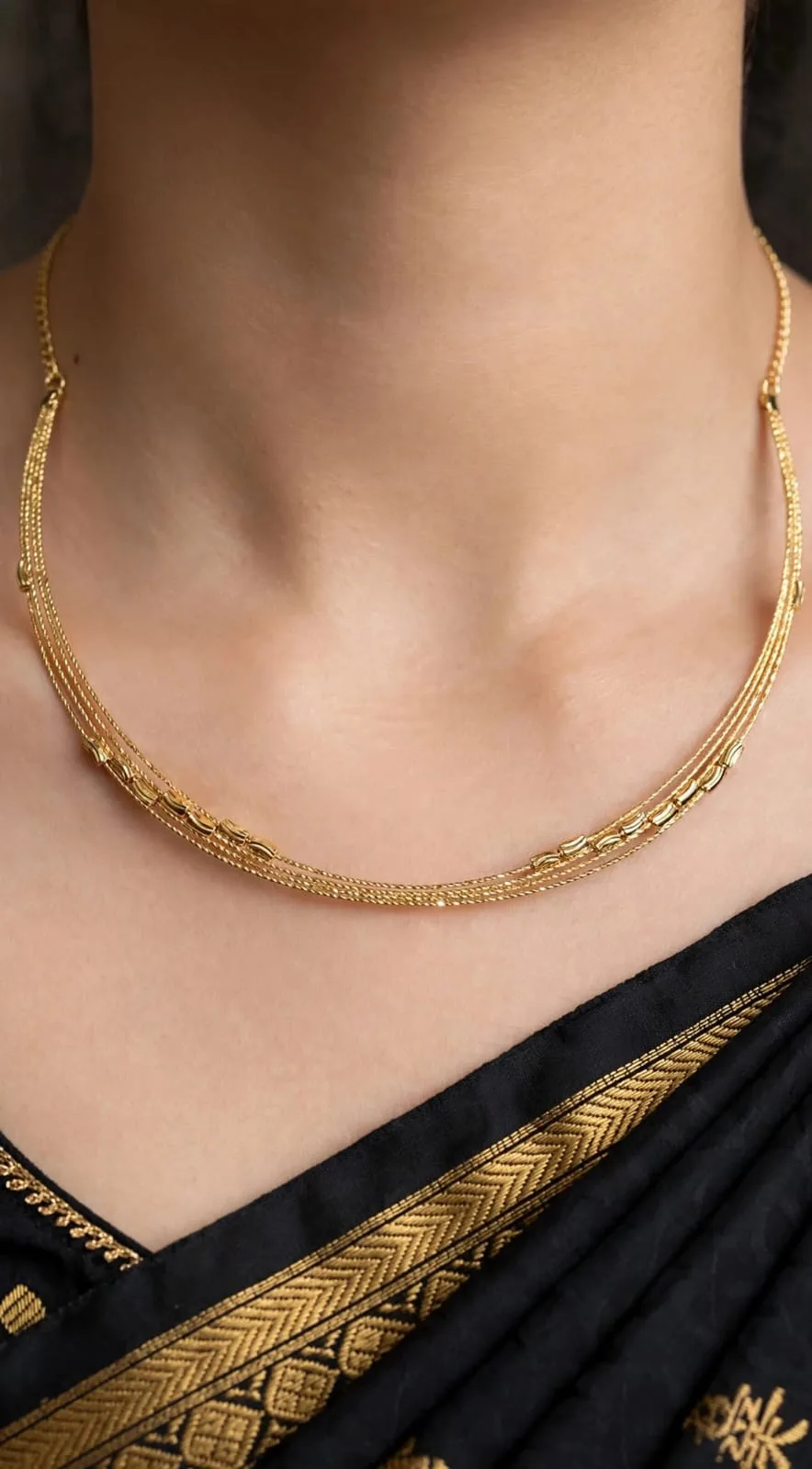 Gold-plated Sleek Strand Necklace