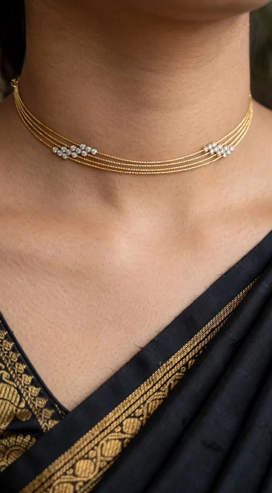 Gold-plated CZ Marquise Choker