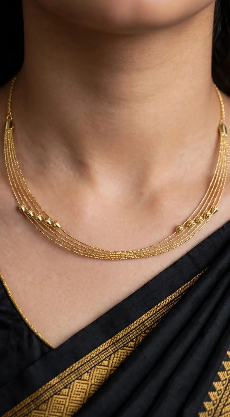 Gold-plated Bead Accent Strand Necklace