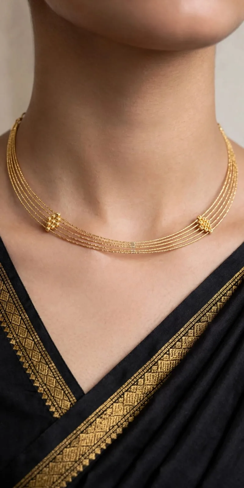 Gold-plated Cluster Bead Collar