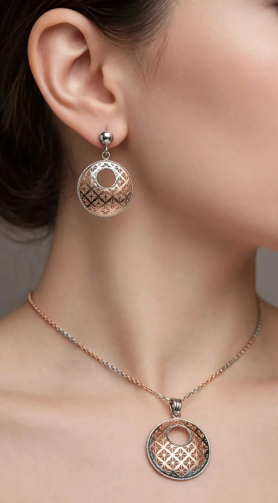 Open Circle Pendant & Earring Set