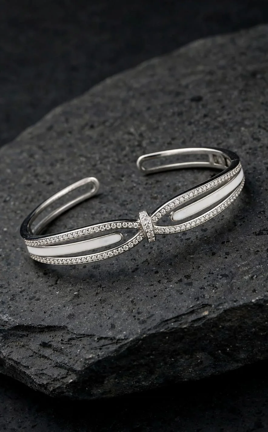 Bow Cuff with Stones